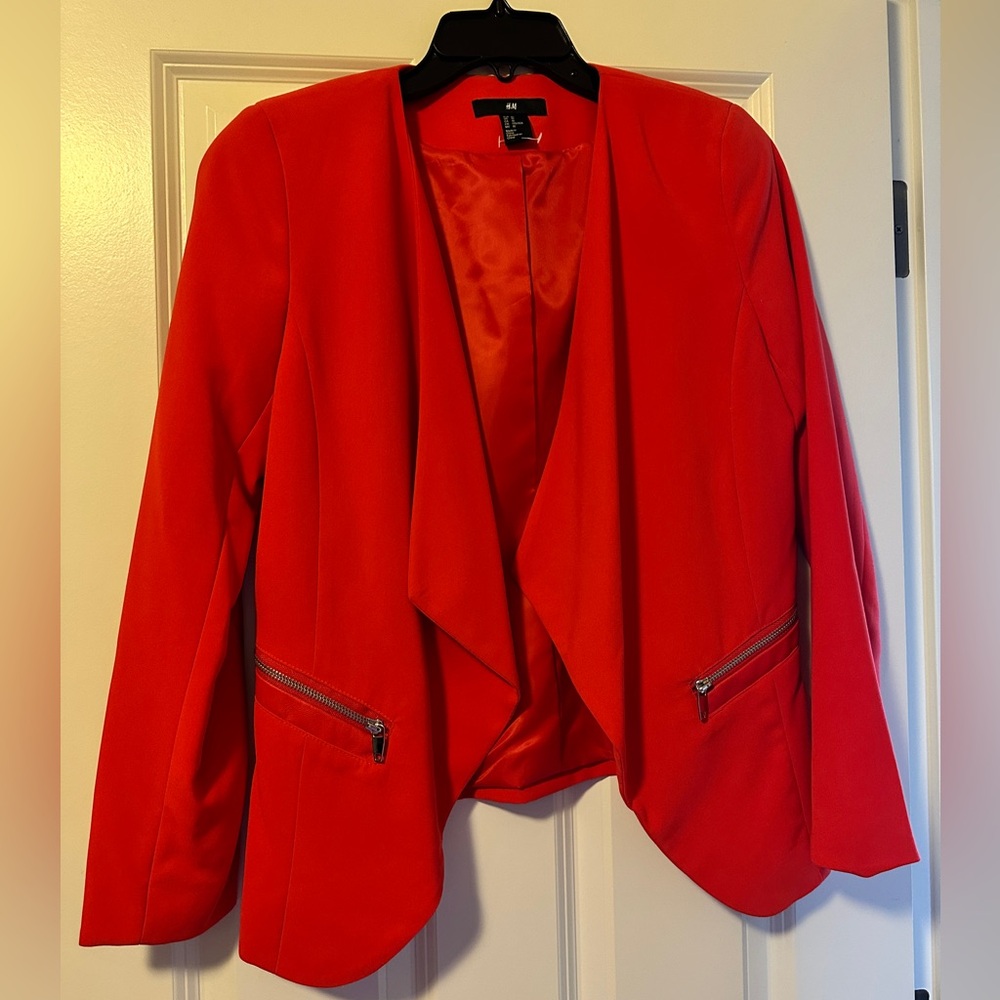 NWOT H&M Vibrant Red Women's Blazer Size 10 / Large